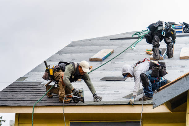 Professional Roof Installation technician working in Menlo, IA